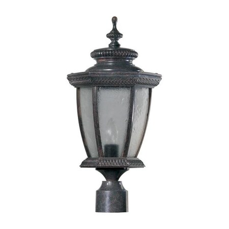 Quorum One Light Baltic Granite Clear Glass Post Light 7806-45